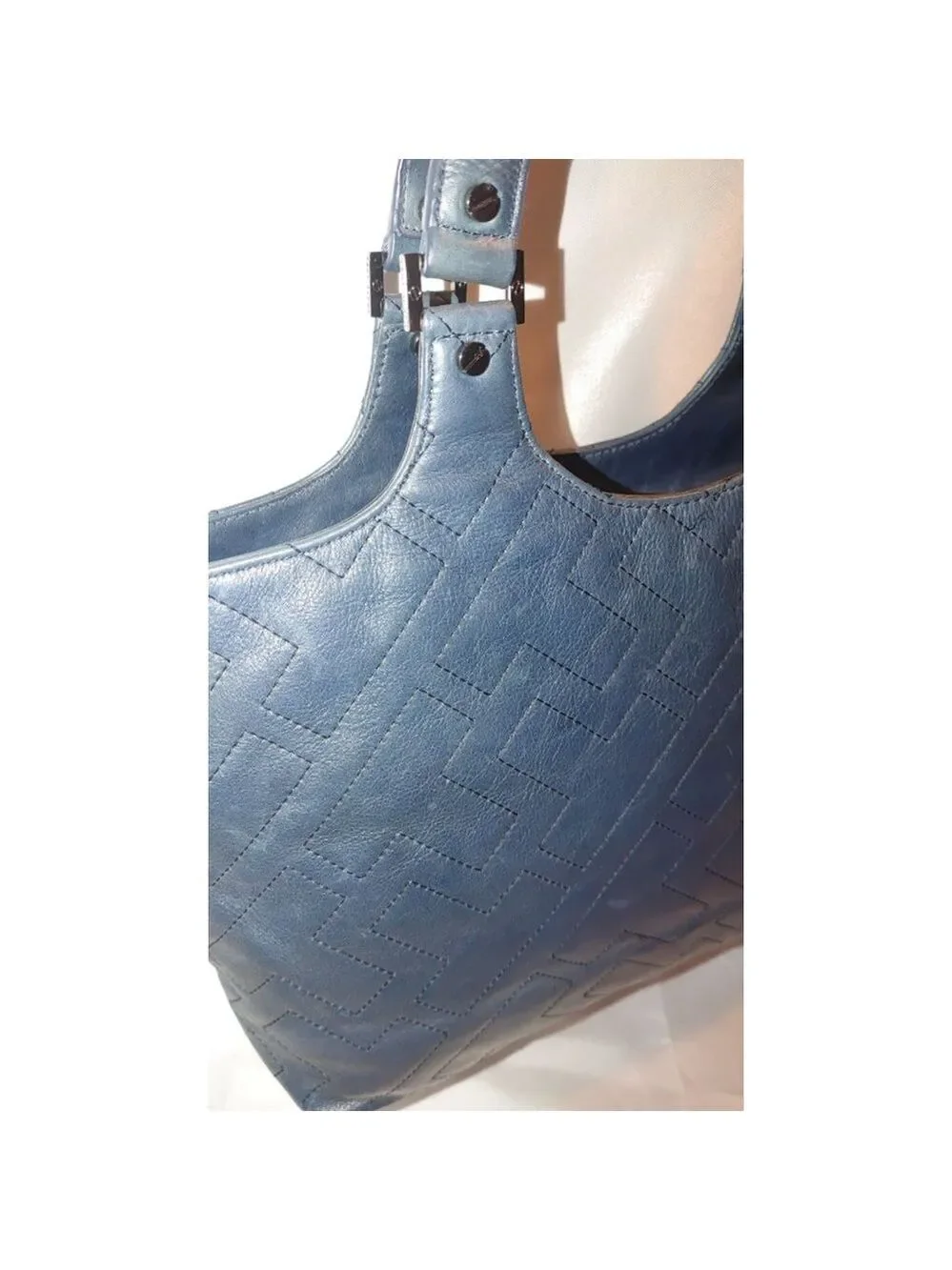 Tory Burch T Monogram Quilted Leather Bag in Blue Slate